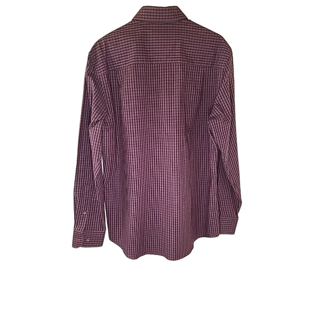 James Tattersall Mens Shirt Red Black Plaid Cotton Long Sleeve Button‎ Up NWT